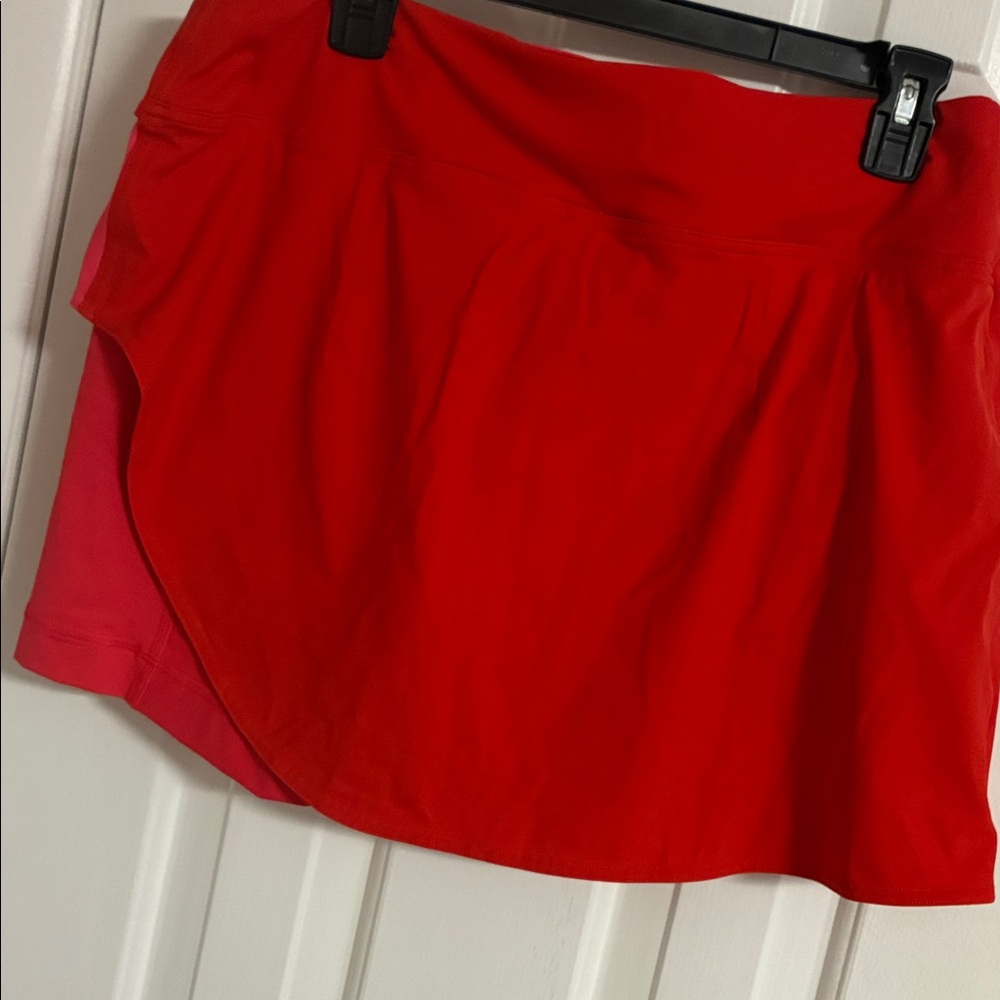 Lululemon Asymmetrical Layered High Rise Hot Heat Lip Gloss Tennis Skirt - Picture 4 of 4
